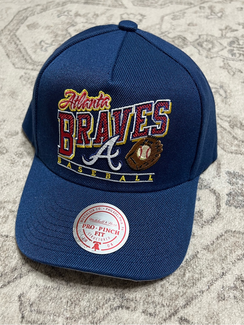 Blue Mitchell & Ness Braves Baseline Pro Pinch Cap